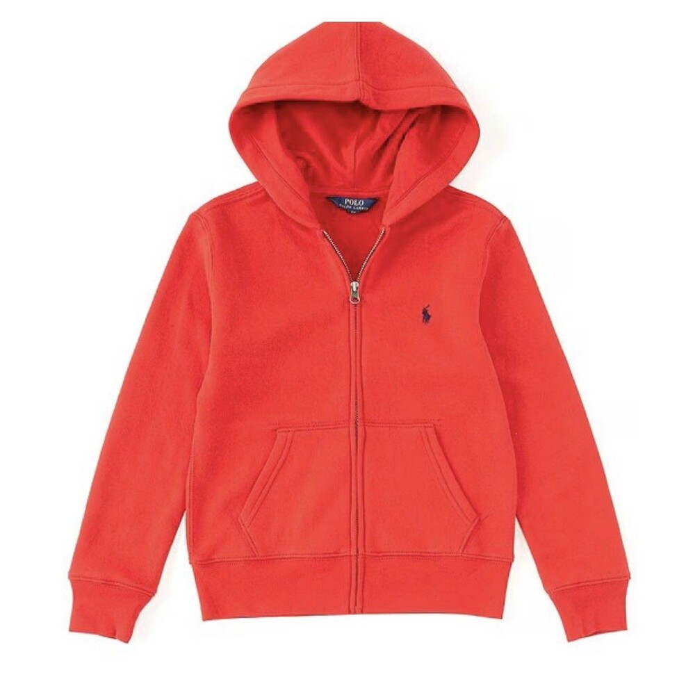 POLO Ralph Lauren Kids Red Hoodie Navy Blue Pony M (10/12)